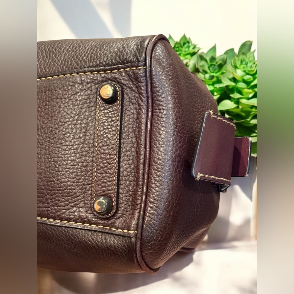 COACH OXBLOOD ROGUE SATCHEL BAG IN GLOVETANNED PEBBLE LEATHER SUEDE LINED FRENCH - Picture 15 of 16